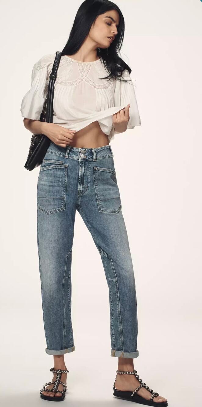 Anthropologie Pilcro The Wanderer Mid-Rise Relaxed Jeans in Lonnie Wash Size 29